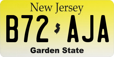 NJ license plate B72AJA