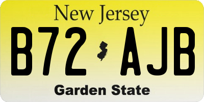 NJ license plate B72AJB