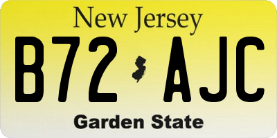 NJ license plate B72AJC