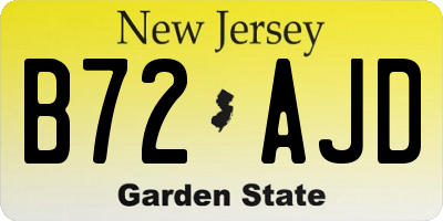 NJ license plate B72AJD