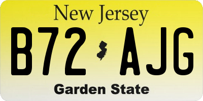 NJ license plate B72AJG