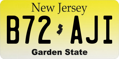 NJ license plate B72AJI