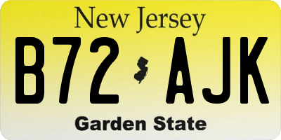 NJ license plate B72AJK