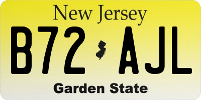 NJ license plate B72AJL