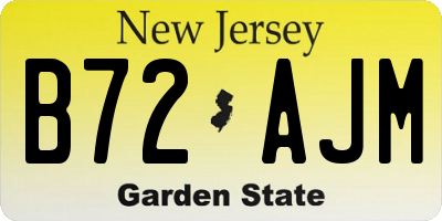 NJ license plate B72AJM