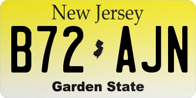 NJ license plate B72AJN