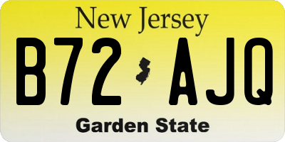 NJ license plate B72AJQ