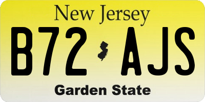 NJ license plate B72AJS