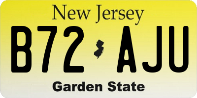 NJ license plate B72AJU