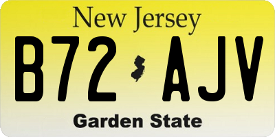 NJ license plate B72AJV