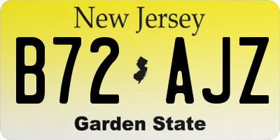 NJ license plate B72AJZ