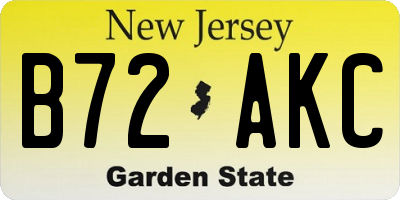 NJ license plate B72AKC