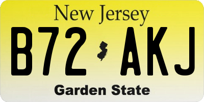NJ license plate B72AKJ