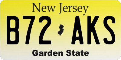 NJ license plate B72AKS