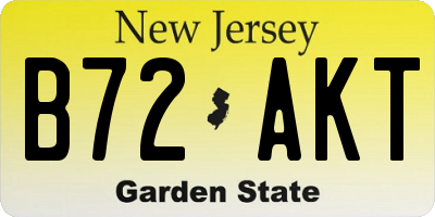 NJ license plate B72AKT