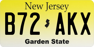 NJ license plate B72AKX