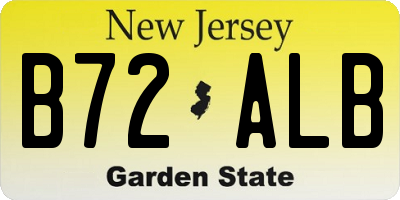 NJ license plate B72ALB