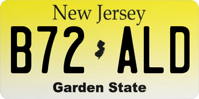 NJ license plate B72ALD