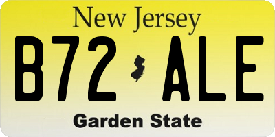 NJ license plate B72ALE