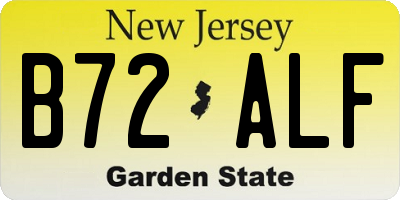 NJ license plate B72ALF