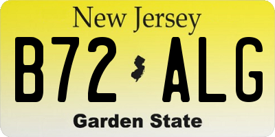 NJ license plate B72ALG