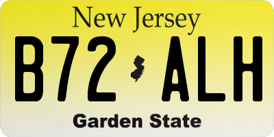 NJ license plate B72ALH