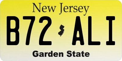 NJ license plate B72ALI
