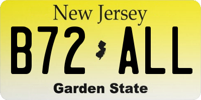 NJ license plate B72ALL