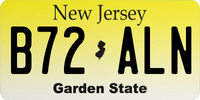 NJ license plate B72ALN