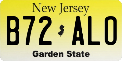 NJ license plate B72ALO