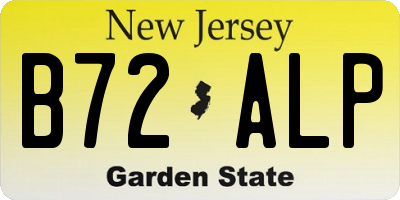NJ license plate B72ALP