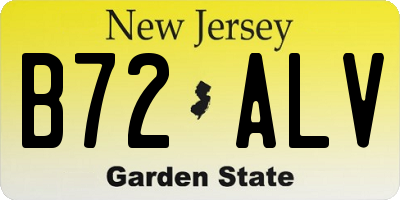 NJ license plate B72ALV