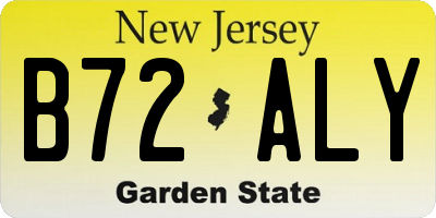 NJ license plate B72ALY