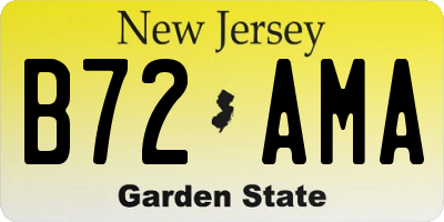 NJ license plate B72AMA