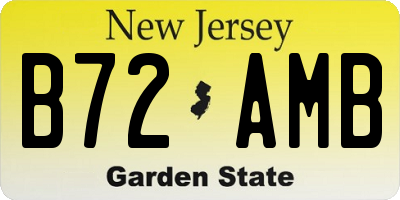 NJ license plate B72AMB