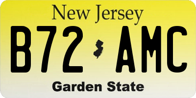 NJ license plate B72AMC