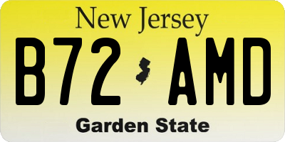 NJ license plate B72AMD