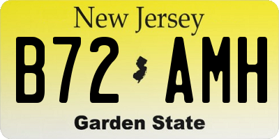 NJ license plate B72AMH