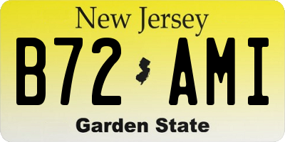 NJ license plate B72AMI