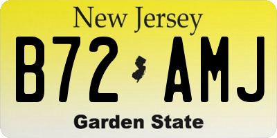 NJ license plate B72AMJ