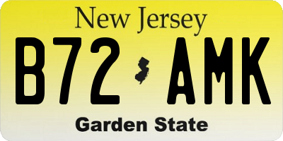 NJ license plate B72AMK
