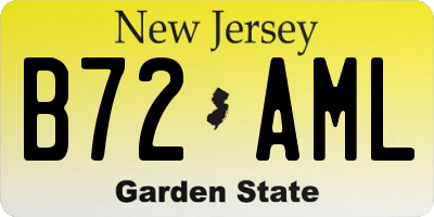 NJ license plate B72AML