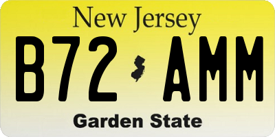 NJ license plate B72AMM