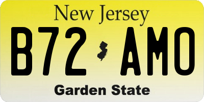 NJ license plate B72AMO