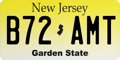 NJ license plate B72AMT
