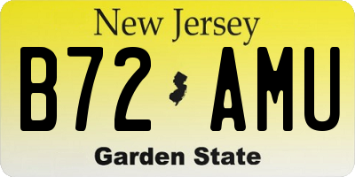 NJ license plate B72AMU
