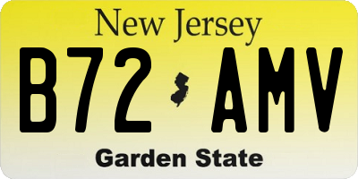 NJ license plate B72AMV