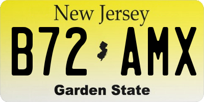 NJ license plate B72AMX