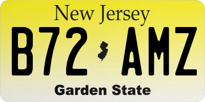 NJ license plate B72AMZ
