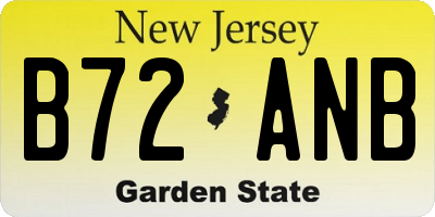 NJ license plate B72ANB